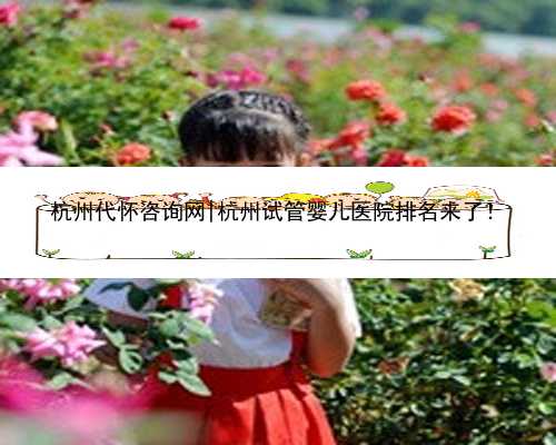 杭州代怀咨询网|杭州试管婴儿医院排名来了！